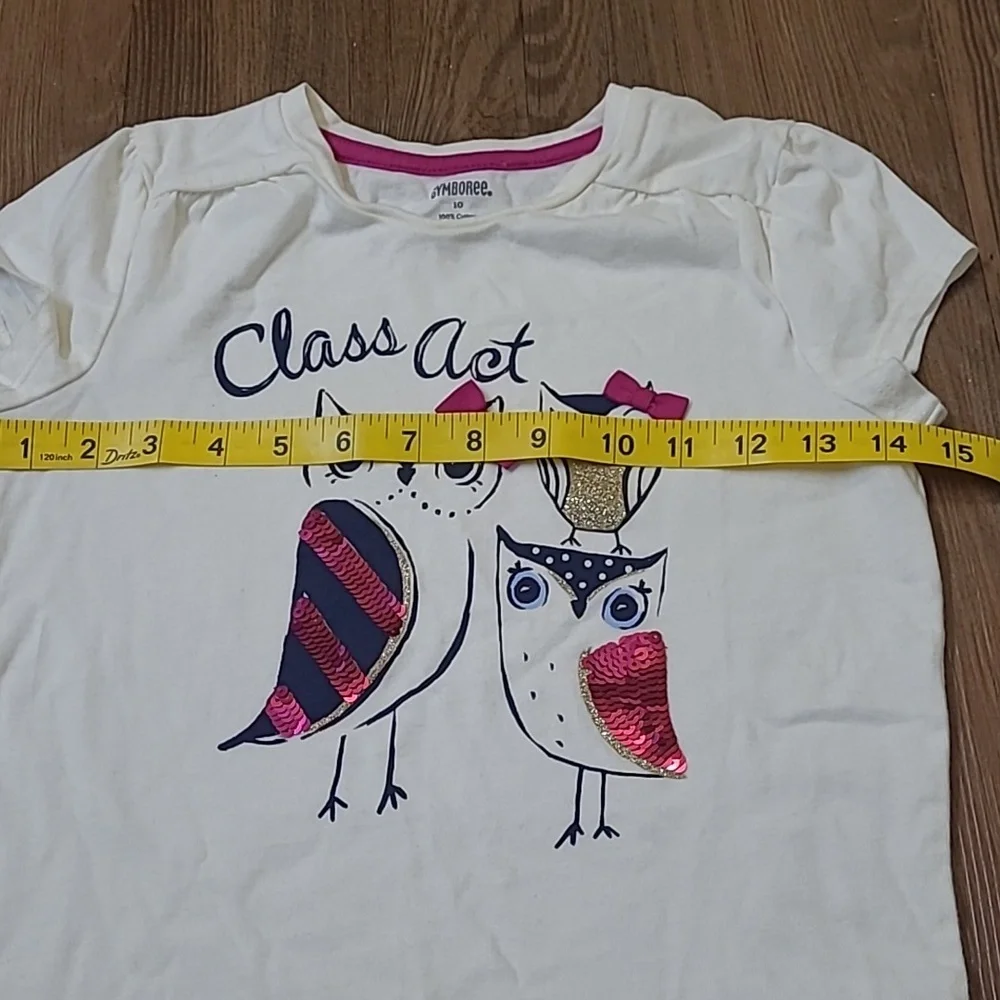 Gymboree Cream T-Shirt with Owl Design used exelente condition. zise 10 for girl